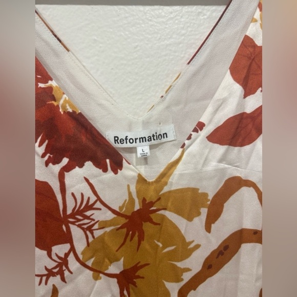 NWT Reformation Lian Silk Dress in Vesta, size Large - Picture 3 of 7